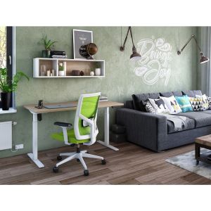 Електрическо бюро RFG Light Pro, с регулируема височина, 1200 x 700 x 710-1190 mm, ПДЧ 25 mm, бял плот, бели метални крака