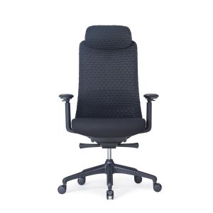 Ергономичен стол RFG Style HB, дамаска, до 130 kg, черен