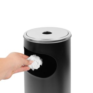 Кош за отпадъци Office 1, с пепелник, 20.5 х 20.5 х 58 cm, черен мат, 12 l