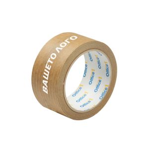 Тиксо, хартиено, 48 mm х 40 m, крафт, с нишки, с два цвята печат