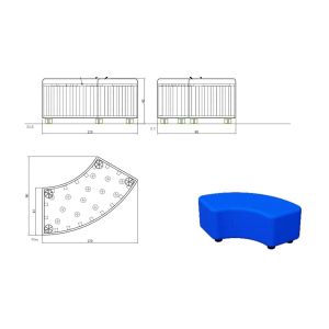 Табуретка RFG Rainbow, екокожа, 120 х 90 х 43 cm, зелена
