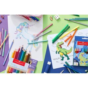 Faber-Castell Флумастери Динозавър, 18 стандартни, 3 металикови и 3 неонови цвята