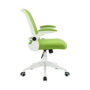 Офис стол RFG Pretty White W, дамаска и меш, Tilt механизъм, до 120 kg, зелен