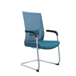 Посетителски стол RFG Snow M, дамаска и меш, до 120 kg, светлосиня седалка, светлосиня облегалка, 2 броя в комплект