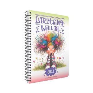 Gipta Тетрадка Everything, A4, бяла хартия, широки редове, PP корица, със спирала, 80 листа