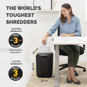 Fellowes Шредер за унищожаване на документи Powershred LX70, Cross-Cut, черен, 11.5 L