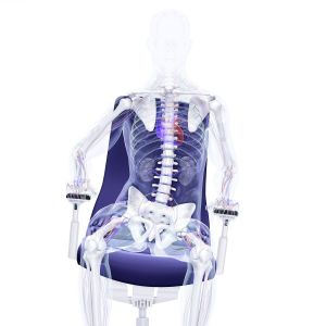 Eргономичен стол Interstuhl Pure PU213, дамаска и меш, Smart-Spring механизъм, до 120 kg, черен/лилав