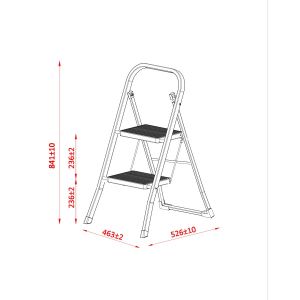 Стълба Twin, метална, 55 х 46 х 82 cm, 2 стъпала