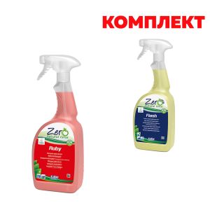 Препарат за почистване на баня Sutter Zero Ruby, 750 ml, в комплект с Препарат за почистване Zero Flash, 750 ml, 1.5 l