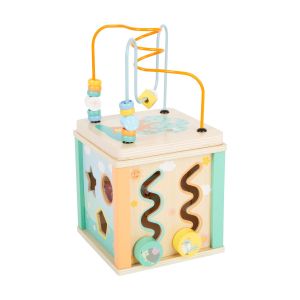 Small Foot Мултиактивен куб, дървен, в пастелни цветове