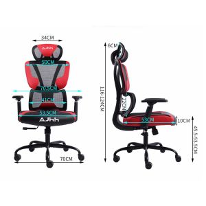 Геймърски стол RFG Strike, дамаска и меш, Multi-function механизъм, метална основа, до 130 kg, черен