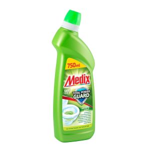 Препарат за почистване на тоалетни Medix Total Power Guard, гел, ябълка, светлозелен, 750 ml