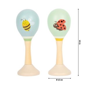 Small Foot Маракаси Tiny Friends, дървени, 2 броя