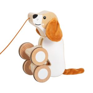 Small Foot Кученце за дърпане, дървено, с шумящи уши