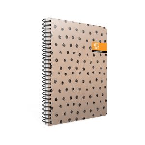Gipta Тетрадка Notecraft, 17 х 24 cm, кремава хартия, широки редове, твърда корица, със спирала, 120 листа