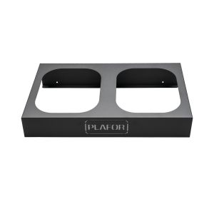 База за 2 коша за отпадъци Plafor, метална, 2 х 45 L, черна, 90 l, 68 x 40.5 x 13 cm