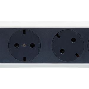 Legrand Разклонител Premium, 3 гнезда, 3 m кабел, сиво-бял