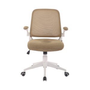 Офис стол RFG Pretty White W, дамаска и меш, Tilt механизъм, до 120 kg, бежов