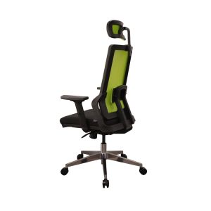 Директорски стол RFG Trento 26 HB, дамаска и меш, Synchronous механизъм, до 120 kg, черна седалка, зелена облегалка