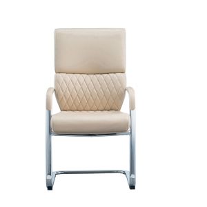 Посетителски стол RFG GRANDE M, екокожа, метална основа, до 150 kg, бежов, 2 броя в комплект