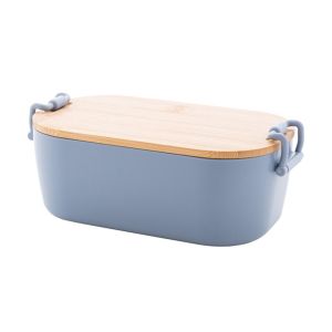 Office 1 Кутия за храна Wheat Fiber, с бамбуков капак, 1 L, синя