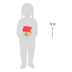 Small Foot Къща с ключалки, дървена, 13 х 13 х 17.5 cm