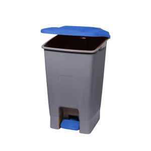 Кош за отпадъци Planet, за разделно събиране, с педал, пластмасов, 70 L, син