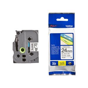 Лента Brother TZE251 24 mm, черен печат върху бяла лента