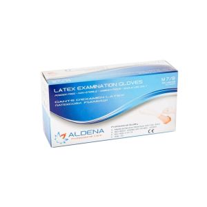 Ръкавици Aldena, латексови, M, с пудра, 100 броя