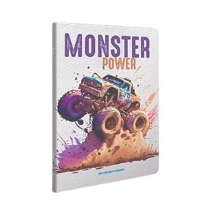 Gipta Тетрадка Monster, A4, бяла хартия, широки редове, картонена корица, 60 листа