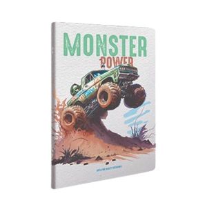 Gipta Тетрадка Monster, A4, бяла хартия, широки редове, картонена корица, 60 листа