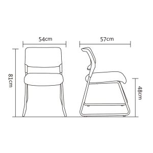 Посетителски стол RFG Evo 4S M, текстил, метална основа, до 120 kg, черен, 5 броя в комплект