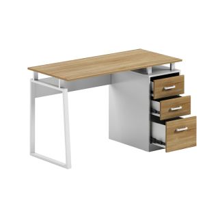 Бюро RFG Shape Z, с контейнер, 1200 х 480 х 760 mm, ПДЧ 16 mm, плот дъб сонома, бял метал