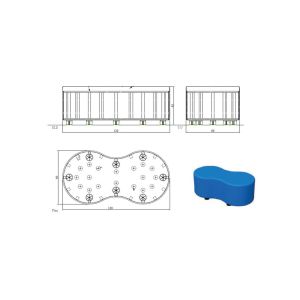 Табуретка RFG Formex, екокожа, 120 х 60 х 43 cm, жълта
