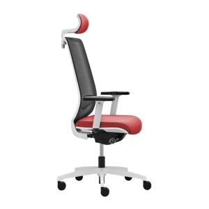 Ергономичен стол Rim Victory VI 1405 White, Synchronous ST2 механизъм, до 120 kg, червен, сглобена мостра