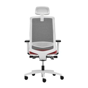 Ергономичен стол Rim Victory VI 1405 White, Synchronous ST2 механизъм, до 120 kg, червен, сглобена мостра