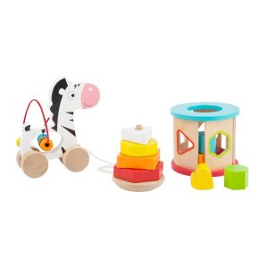 Small Foot Играчка за дърпане, надграждане и сортер, дървена