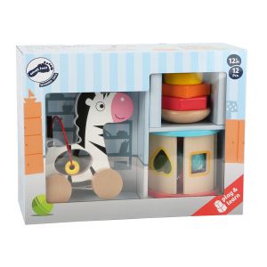 Small Foot Играчка за дърпане, надграждане и сортер, дървена