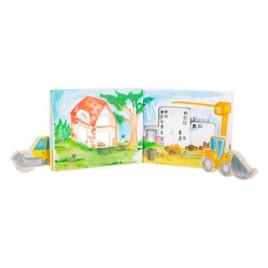 Small Foot Книжка Строителна площадка, интерактивна, дървена