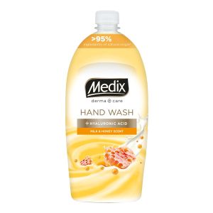 Течен сапун Medix Cream Milk & Honey, пълнител, 800 ml, оранжев