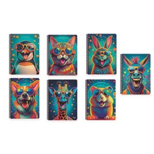 Gipta Тетрадка Smile, A4, бяла хартия, широки редове, PP корица, със спирала, 80 листа