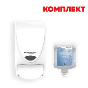 Диспенсър за сапун на пяна SCJohnson Proline, с включени 3 броя пяна за ръце Pure, 1 L