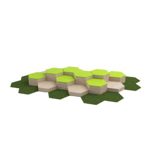 Тапициран пад RFG Hexagon 12, 1000 х 868 х 50 mm, зелен