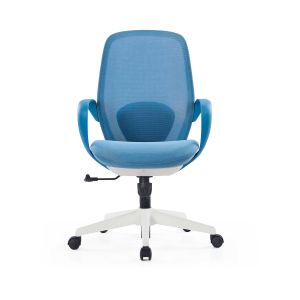 Офис стол RFG Egg W, дамаска и меш, полиамидна основа, до 130 kg, светлосин