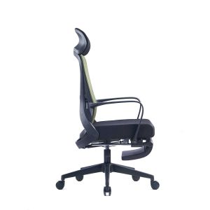 Директорски стол RFG Enjoy HB, дамаска и меш, Tilt механизъм, до 130 kg, черна седалка, зелена облегалка