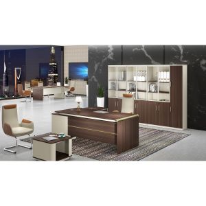 Бюро RFG Lisabon, с шкаф, 1600 х 1450 х 760 mm, ПДЧ 25 mm, дъб и сиво