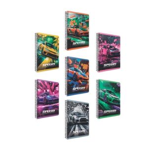 Gipta Тетрадка Speedy, A4, бяла хартия, широки редове, PP корица, със спирала, 80 листа