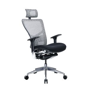 Ергономичен стол RFG TECH@PRO, Multi-function механизъм, до 250 kg, черна седалка, бяло-черна облегалка