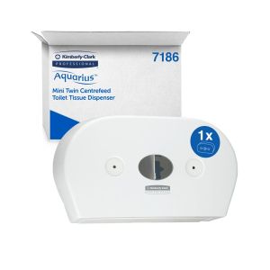 Диспенсър за тоалетна хартия Kimberly-Clark Aquarius 7186 Centrefeed, бял, 46.4 х 13.3 х 27.4 cm