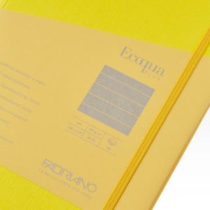 Fabriano Тетрадка Ecoqua+, A5, картонена корица, със скрита спирала, 70 листа, жълта